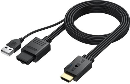 AUTOUTLET N64 to HDMI Adapter, Supports 1080P(60hz) Output, 4:3 & 16:9 Aspect Ratio Switch, Retro Gaming Converter for N64, NGC, SNES on Modern TVs