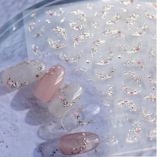 Eis Kristall Weich Kleber Nagelsticker Selbstklebend Fantasie Französisch Gelee Liebe Herz Stern Nail Sticker, Französisch Eis Kristall Weich Kleber Nagelsticker Dekoration Nageldesign Zubehör