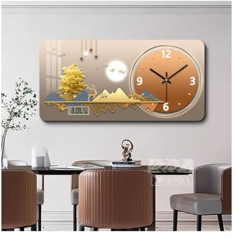 Coffret À Couvercle De Boîte À Fusibles Moderne, Couvercle De Boîte De Disjoncteur Tableau Décoratif De Compteur Électrique Avec Horloge Couvercle De Panneau De Distribution Caché Mural(#11,95x50cm)