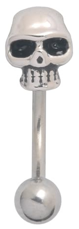 Excepro Eyebrow Rings 16G Stainless Steel Barbells Skull Shape