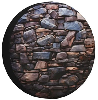 Reifen-Aufbewahrungstasche Solide Stonewall-Kunst Radschutzhülle Mit Kordelzug Radabdeckung Universal Reifenhülle Für Caravan Ersatzradreifen Wohnmobile 17 inch