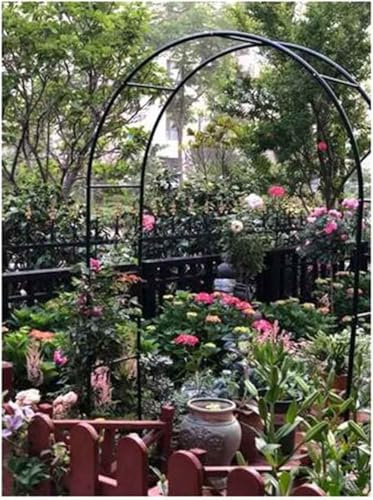 WCQSYY Arche De Jardin en Métal 120Cm 140Cm 240Cm 300Cm 350Cm Large Arche De Mariage Arceau À Rosiers Plante Grimpantes, Arche À Rosiers Exterieur Arche De Jardin,Noir,W1.4M*H2.3M