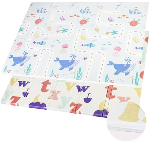 CCLIFE Tappeto Bambini tappeto gioco bambini tappeto per bambini tappeto morbido bambini tappeto xpe bambini Pieghevole 196x175x1.8cm,CushHom