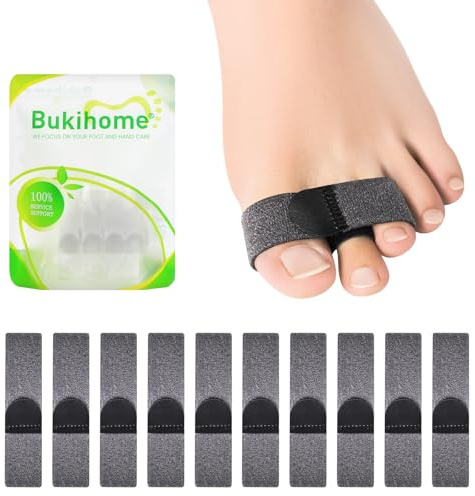 Bukihome Enderezador de dedos en martillo, vendas de tela reutilizable para proteger y alisar los dedos en martillo, corrector de dedos para hombres y mujeres, realinea los dedos doblados, rizados