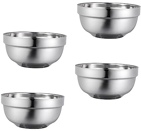 HOLIDYOYO 4piezas Cuencos Inoxidable Anti-calor Para Sopas Infantiles Vajilla Familiar Cuencos De Arroz