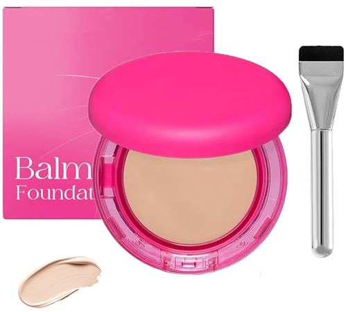 Peptide Bounce Face Foundation with Brush, Medium Buildable Coverage Powder Make Up for Mature Skin, Age Defying Make Up for Older Women, Color Changing Foundation Hydrating, All Skin Types(Ivory)