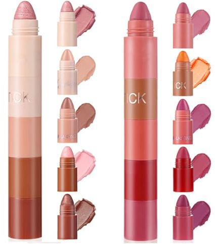 10Pcs Ombretto Stick, Penna, Matita, Set Matite Ombretti Glitter, Stick Trucco Occhi Opaco Luccicante, Durata Lunga Shimmer
