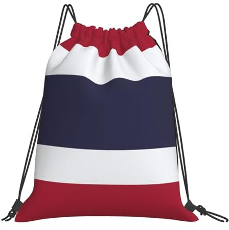 Zhuanyun Lässiger Rucksack mit Thailand-Flagge, Kordelzug, modisch, geeignet für Sport, Reisen und den täglichen Gebrauch, Weiss/opulenter Garten, Einheitsgröße