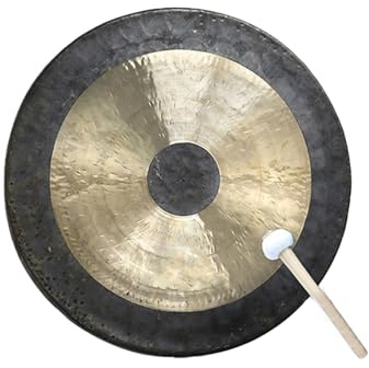 trummor och gonggonger， Mässingsgong slagverksinstrument kinesiska blåsgongar for ljudterapi, meditation och yoga guld-40cm(20cm)