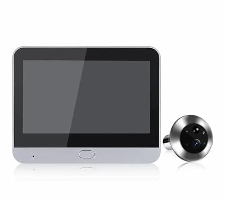 VEKELETE Spioncino Digitale Tuya Smart 3MP con Ampio Angolo di Visione di 120°, Mini visore WiFi IR, rilevamento PIR, Campanello, Telecamera for Porta(ADD 32GB And A)
