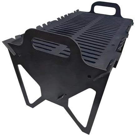 Griglia pieghevole per barbecue, griglia a carbone pieghevole, 40 x 22 x 25 cm, design compatto portatile, strumento per grigliare all'aperto per picnic, feste in cortile, escursioni, fornello da