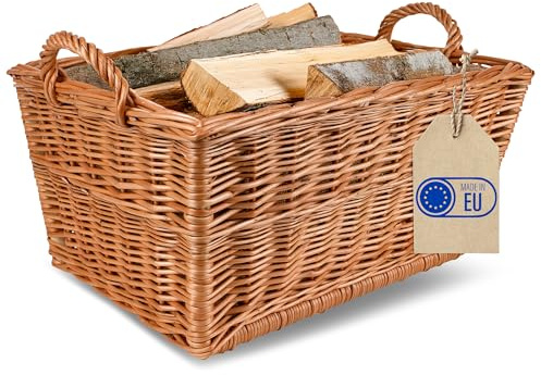 Creative Home Kaminholzkorb Weide Holzkorb für Kaminholz | 47 x 33 x 30 cm