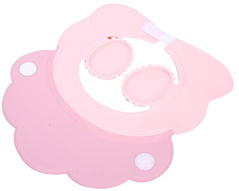 Babybadmössa Vattentät Justerbar Hårtvättverktyg för Spädbarn Vuxna Barn Bad Schampo Frisyr Gul Rosa PP Material Över 35cm 13,8in Huvudomkrets (Rosa)
