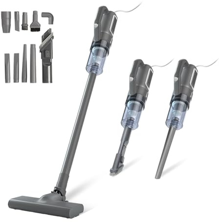 SIMPLUS 9-in-1 Staubsauger mit Kabel 400W, 16KPa Stielstaubsauger & Handstaubsauger, 1kg Leicht, HEPA F8, 4m Kabel, Beutellos, für Hartboden Teppich Tierhaare