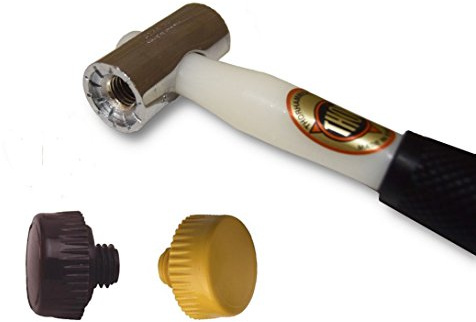 Thor 710 Nylon Faced Window Glazing Hammer/Mallet - with Tough Brown & Extra Hard Yellow Head