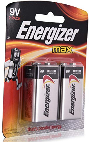 Eveready recargable CO INC Energizer pila alcalina, 9 V, 2/PK