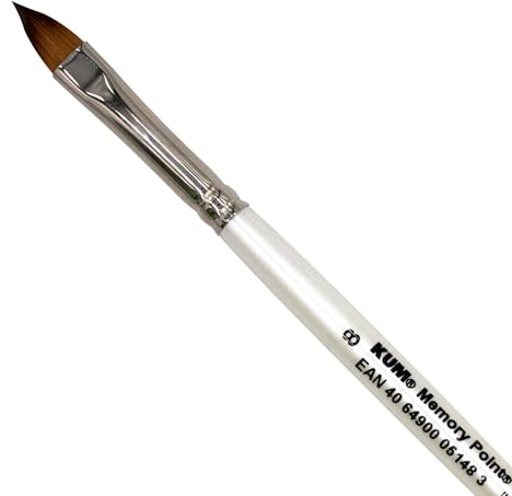 KUM - Aquarellpinsel Memory Point Katzenzungenform Größe 8 | Malpinsel für Künstler, Künstlerbedarf für Aquarellmalerei und Watercolor