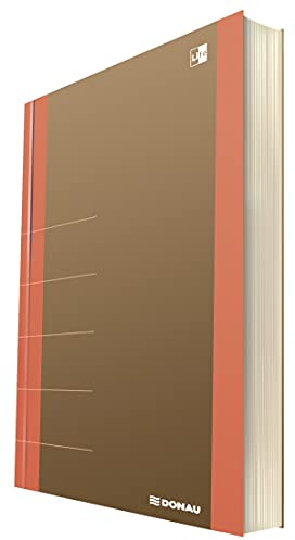 DONAU LIFE 1370001FSC-12 Notizbuch/ Notizblock kariert mit Organiser 80 Seiten, Softcover, Orange|Für Büro, Schule und Zuhause| als Tagebuch, Bullet Journal, Schreibheft| Stilvolles design| die FSC®