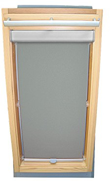 Rollo für VELUX Dachfenster Abdunkelungsrollo Komfort Premium für TYP GGU/GPU - S06 - Farbe grau - mit BLENDE und Haltekrallen - KLICK Montage