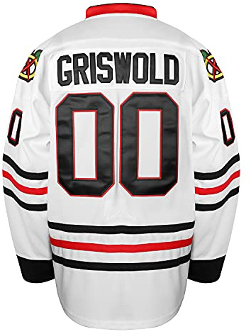 Clark Griswold Trikot #00 X-Mas Christmas Vacation Ice Hockey Jersey Genäht Herren Movie Hockey Jersey Weiß S-3XL