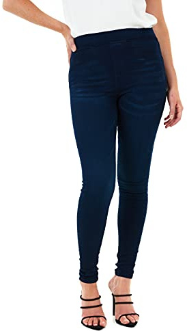 M17 kvinnor damer jeans denim jeggings Skinny Fit casual klassiska bomullsbyxor byxor med fickor (14, Dark Wash Blue), 5056242803492, Mörk tvätt blå, 40 SE