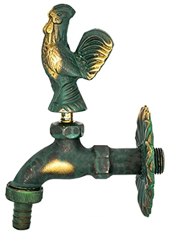 Outdoor Wasserhahn Garten Antik Grün Hahngriff Messing Einzelner Kaltwasserhahn Wandhalterung Waschmaschine Hahn Dekorativ