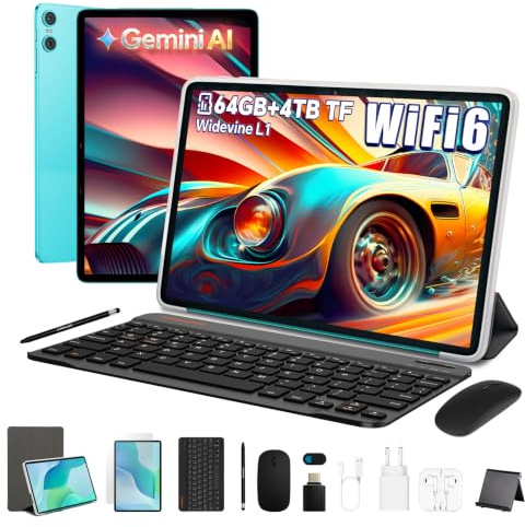TECLAST 10.1 Zoll Android Tablet mit Gemini AI, Tablets mit Tastatur