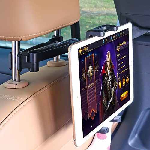 Cuxwill Support Tablette Voiture Appuie-tête pour 4-13 iPad Appareil, Universel Porte Tablette Auto Siège Arrière avec Extensible pour iPad Pro 12.9 10.5 9.7 Air Mini, Samsung Tab, Kindle Fire etc