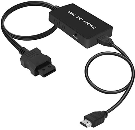 uhddadi Wii to HDMI Adapter with HDMI Cable, Wii to HDMI Converter Connector with Full HD 1080p/720p Video Output and 3.5mm Audio - Supports All Wii Display Modes （Black）