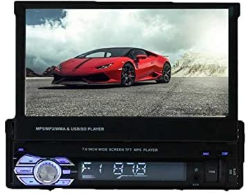 Rétractable 1 Din Radio Autoradio Audio 7 Pouces MP5 MP4 Lecteur Aux/USB/TF/FM/écran Tactile/Bluetooth Menu 3 Langues (Couleur : 9601G Uniquement Radio) Little Surprise