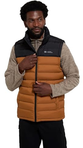 Mountain Warehouse Seasons Mens Padded Puffer Gilet | Water Resistant Body Warmer, Sleeveless Jacket with 2 Pockets, Insulated for Warmth, Ideal for Autumn, Winter, Layering