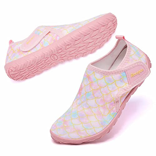 Racqua Girls Water Shoes Kids Barefoot Beach Swim Shoes Quick Dry Lightweight Boating Sport Pool Surfing Walking Aqua Shoes Little Kid Mermaid 11