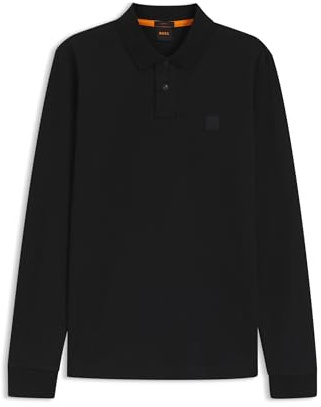 BOSS Mens Passerby Premium Cotton Polo Shirt Long Sleeve
