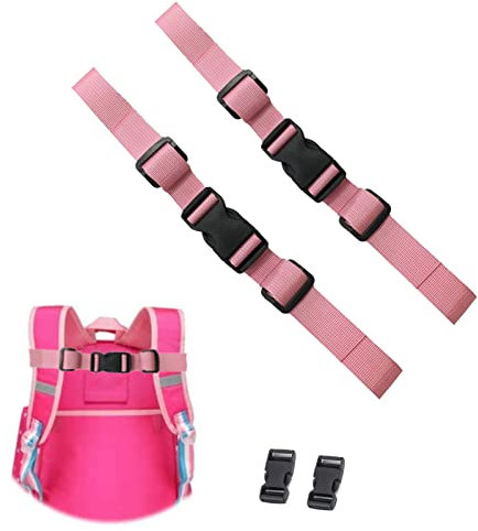 2 Stück Verstellbarer Brustgurt Rucksack, Rutschfester Brustgurt für Rucksack, Schnellverschluss Rucksackgurt für Kinder, Brustgurt für Schulranzen,Jogging,Wandern Außerhalb (Rosa)