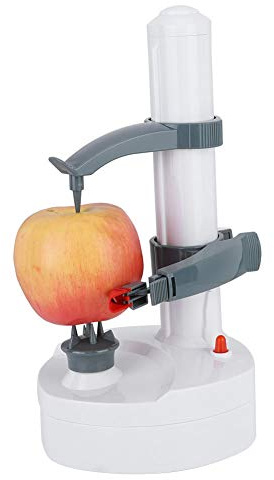 Tomotato Pelador Eléctrico de Patatas y Frutas para Cocina, Blanco | Máquina Rápido Peladora Multifunción con Cuchillas de Acero Inoxidable, Pelador Automático para Manzanas, Verduras