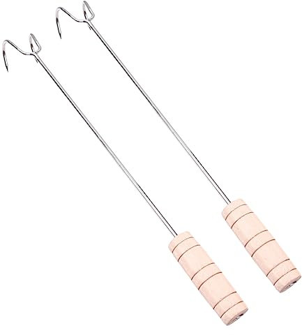 POPETPOP 2 Pezzi In Acciaio Inox Gancio Per Carne Costole Per Fumare Gancio Per Alimenti Ganci Per Pinne Tazza Di Smalto Pancetta Prosciutti Ganci Per Carne Marshmallow Bastoncini