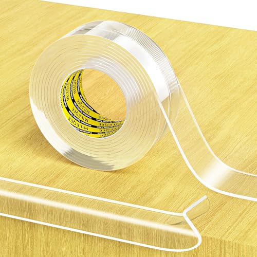 MILEQEE Selbstklebender Baby-Kantenschutz, 25mm x 2m, 2mm dick | Weicher Eckenschutz, Transparenter Kantenschutz mit starker Klebekraft, Rückstandslos für Möbel, Wände, Tisch- & Bettkanten