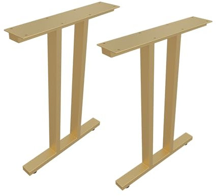 Tischgestell, Tischbeine, Beistelltisch beine aus Metall, Couchtisch beine, DIY-Stützbeine, industrielle Esstischbeine, einfache Montage, für moderne Couchtische, Wohnzimmer und andere Möbel(Gold,50*7