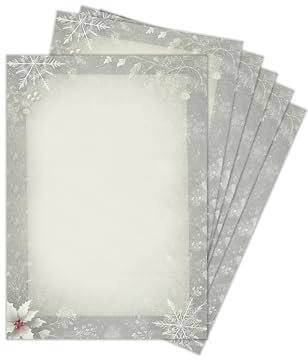 Briefpapier Weihnachten Weihnachtsbriefpapier Weihnachtspapier A4 für Kunden Geschäftspapier für Kundenbriefe (75 Blätterin DIN A4)