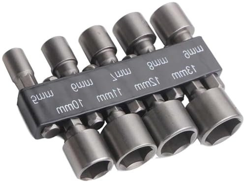 Hex Drill Bits Tools, 9 Pcs 5-13mm Magnetic Hexagon Socket, Hex Shank Magnetic Nut Setter Driver, Drill Bits Sets, Powerful Socket Combination Quick Change Metric Nut Driver Set
