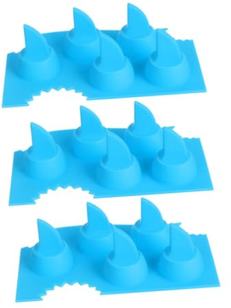 Cabilock 3pcs Shark Fin Ice Mold Silicone Novelty Tray Shark Kitchen Accessories for Parties Chilling Drinks Unique