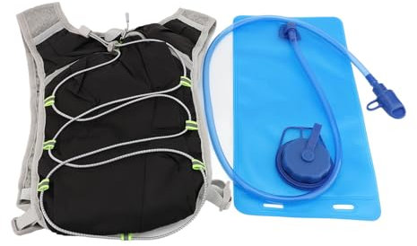 Tbest Trinkrucksack Leichter Trinkrucksack mit 2 L Wasserblase Zum Wandern, Laufen, Radfahren (Black)