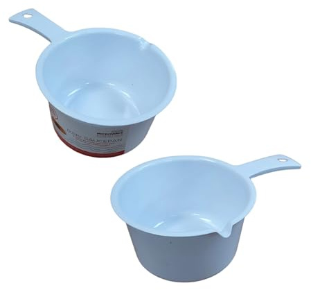 White Microwave Saucepan with Handle - Small Dish for Milk and Soup - 500ml 0.5L