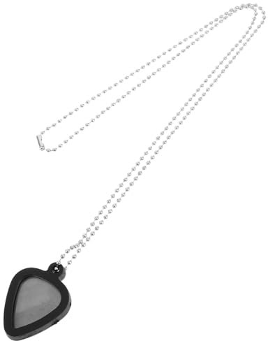 Cabilock Gitarrenplektrumhalter Halskette Aus Silikon Mit Edelstahl Herzanhänger Plektrum Aufbewahrungsschmuck Für E-bass Ukulele Und Gitarristen Unisex Vielseitig Tragbar