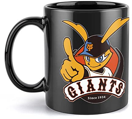YINGD Tazza nera Yomiuri Giganti Tazze da caffè per casa cucina ufficio in ceramica creativa tazze da latte birra bicchieri per colazione tazze resistenti al calore tazza compleanno 330 ml