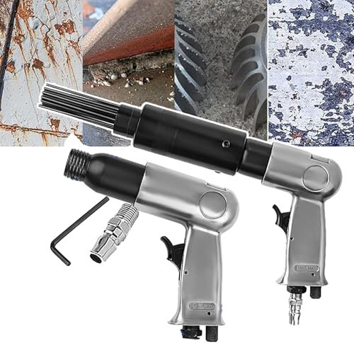 Escalador de agujas de aire, 19 agujas de acero, diseño de agarre, incluye llave y conector, ideal para herramientas de bricolaje de taller, 250 mm de longitud