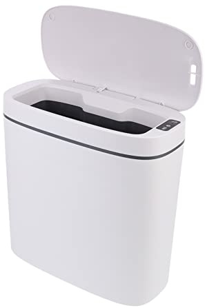 PRETYZOOM Basura Bordes Cocina Moderno y para Diseño de Suaves Pp Hogar Cubo Inteligente Sensor USB Recargable de 14l, Material