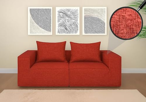 Mendler 2er-Sofa/Zubehör für Sofa HWC-O54, Couch 2-Sitzer Loungesofa, modular Stoff/Textil (300g/m²) 63x194x97cm - terrakotta