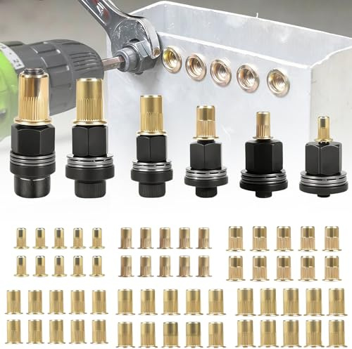 Juego de 6 alicates de remache para tuercas M3, M4, M5, M6, M8, M10, 60 unidades, juego de herramientas de mano
