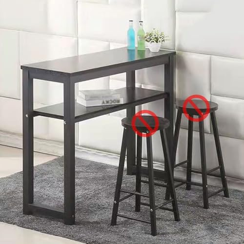 Barbord med Förvaring, Matbord I Barhöjd, Modern Stil, Robusta Ben, Rostfritt och Slitstarkt, Lämpligt för 2-3 Personer(Black,100x100x30CM/39x39x12IN)